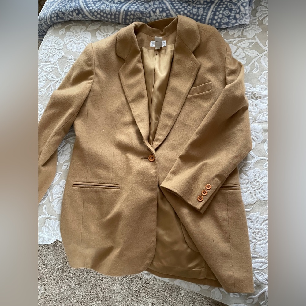 Lands' End Women's Camel Tan Single-Button Blazer